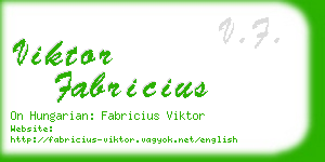 viktor fabricius business card